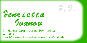 henrietta ivanov business card
